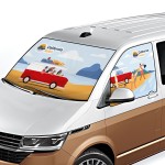 Parasoles para parabrisas, Sun Blocker VW T5, T6, T6.1 - instalación magnética - Rojo