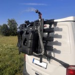 Ducha exterior portátil, bidón de agua todoterreno de 21 l, Ducha para portabicicletas VW Transporter, Caravelle, Multivan, California - T5, T6, T6.1