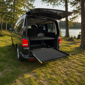 Estante para maletero de 90 cm, estante con cajón, cajón extraíble, instalación en maletero, sistema para dormir, estructura para dormir - VW T5 T6 T6.1 T7 Caravelle, Multivan, Transporter