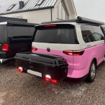 Caja trasera para enganche de remolque, caja para transporte de esquís, compartimento de equipaje, MFT BackBox, excepto cofre de techo VW New Multivan T7, New California T7, Multivan Family