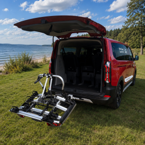 Portabicicletas eléctrico para enganche de remolque para Ford Tourneo Custom - 3, 4 bicicletas eléctricas + Adaptador