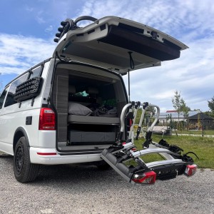 Portabicicletas para 3 o 4 bicicletas eléctricas/MTB (neumáticos anchos) - VW Volkswagen Multivan, California, Caravelle T5 T6 T6.1
