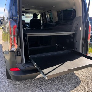Estante para maletero de 90 cm, estante con cajón, cajón extraíble, instalación en maletero, sistema para dormir, estructura para dormir - Ford Tourneo Custom, Transit Custom